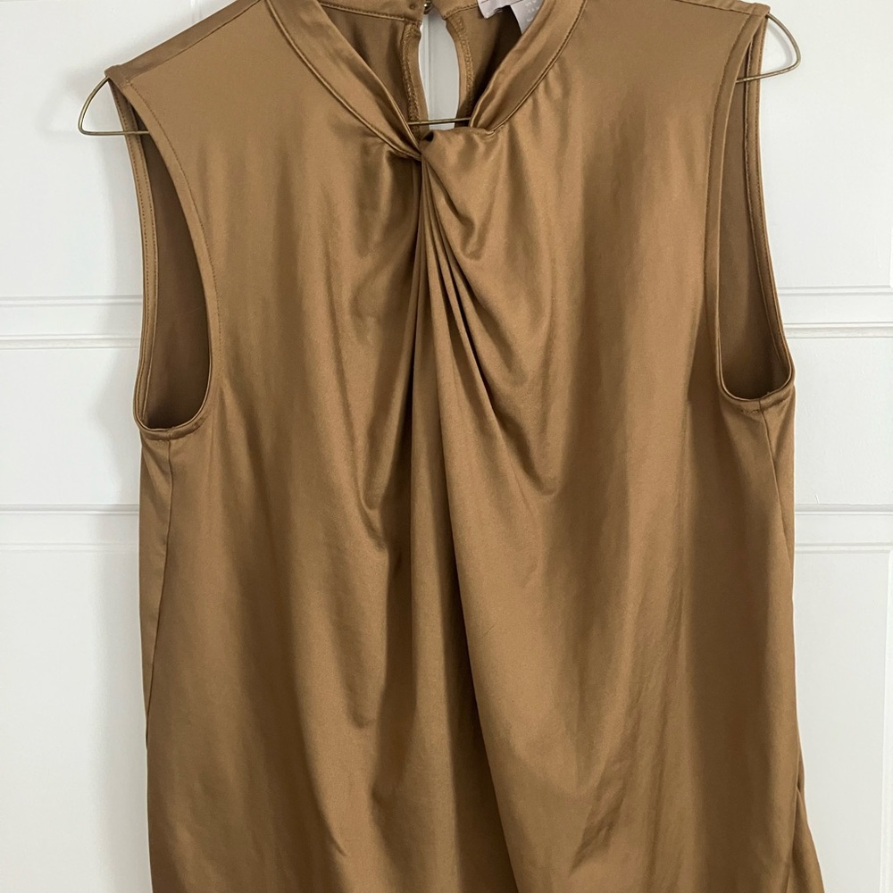 H&M Tan Sleeveless Blouse